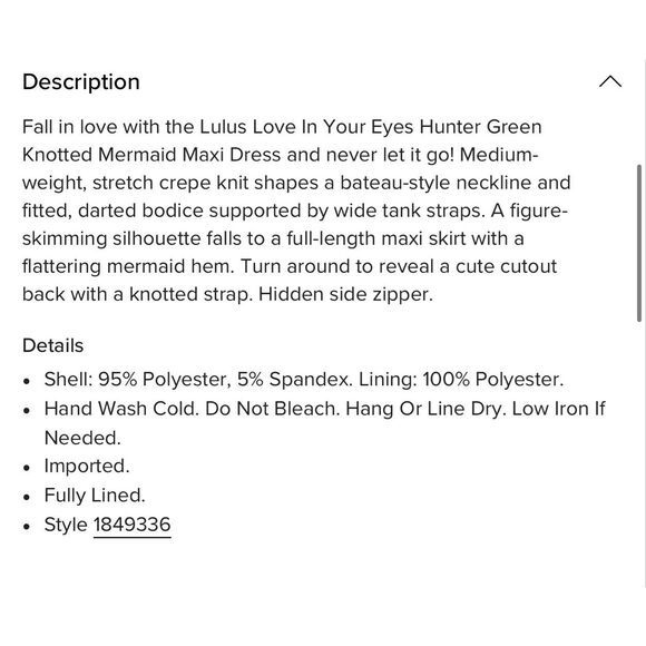 $99 Lulus Love In Your Eyes Hunter Green Knotted Mermaid Maxi Dress size small - Picture 4 of 9